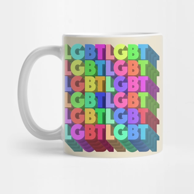 LGBT 70s Retro Style 3D Rainbow Block Design by DankFutura